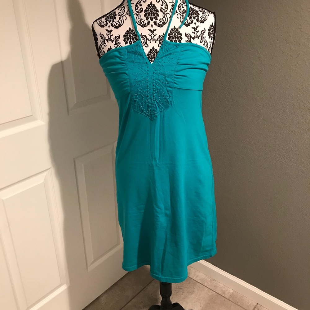 Embroidered Halter Dress
